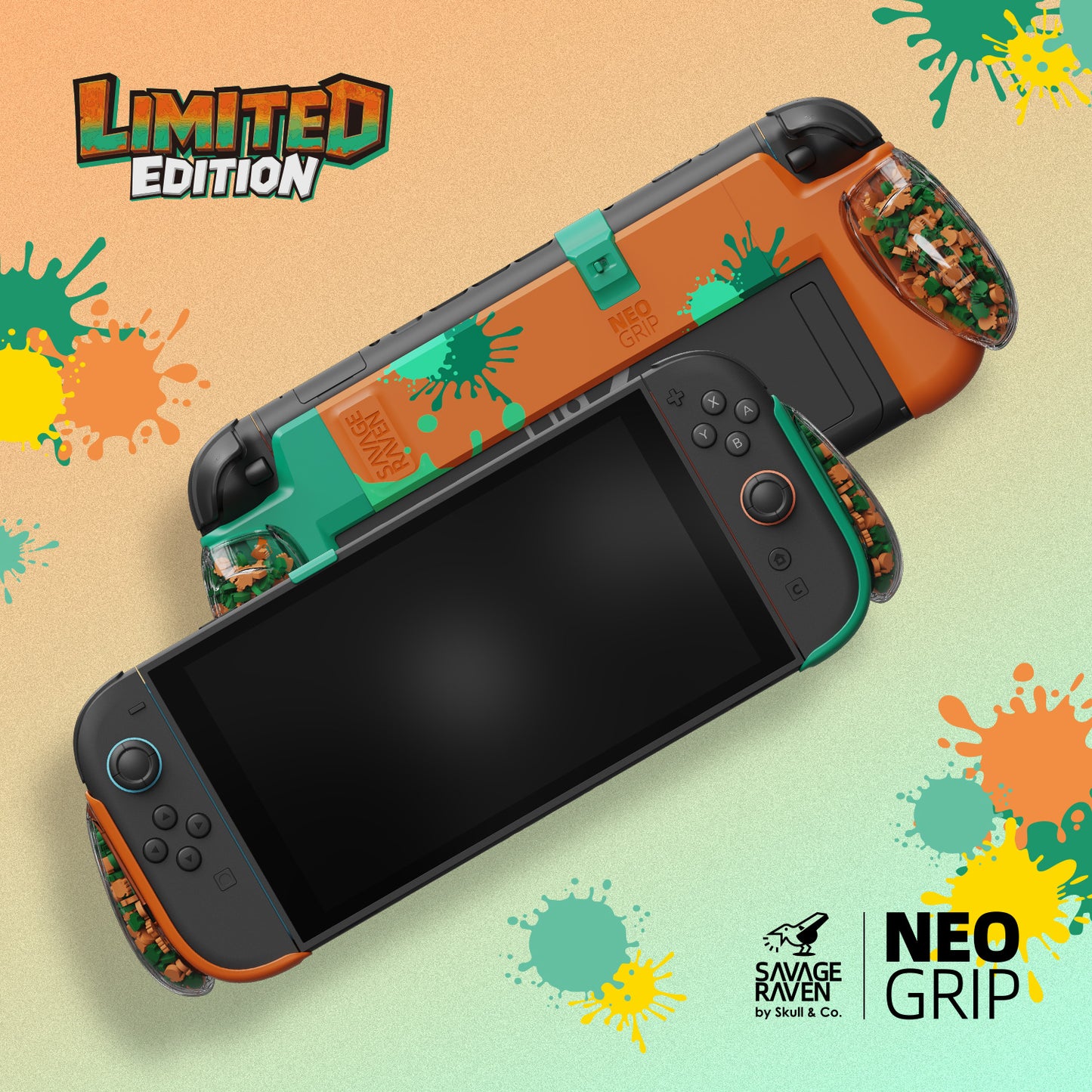 Switch 2《斯普拉遁塗擊隊 Splatoon Raiders》限量版握把保護殼NeoGrip2 / FissionGrip