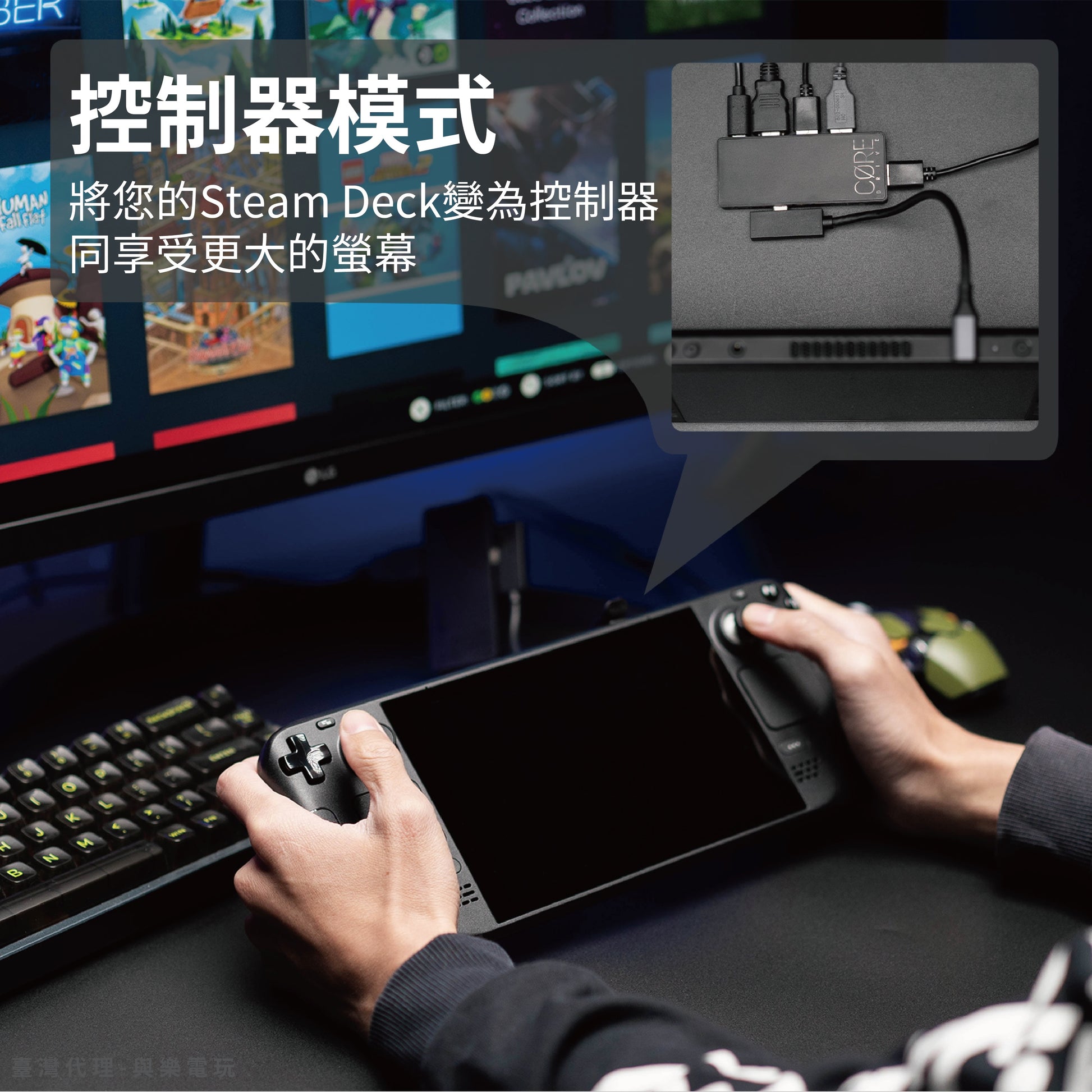 多功能緊湊型便攜底座 適用Steam Deck/OLED/ROG Ally.