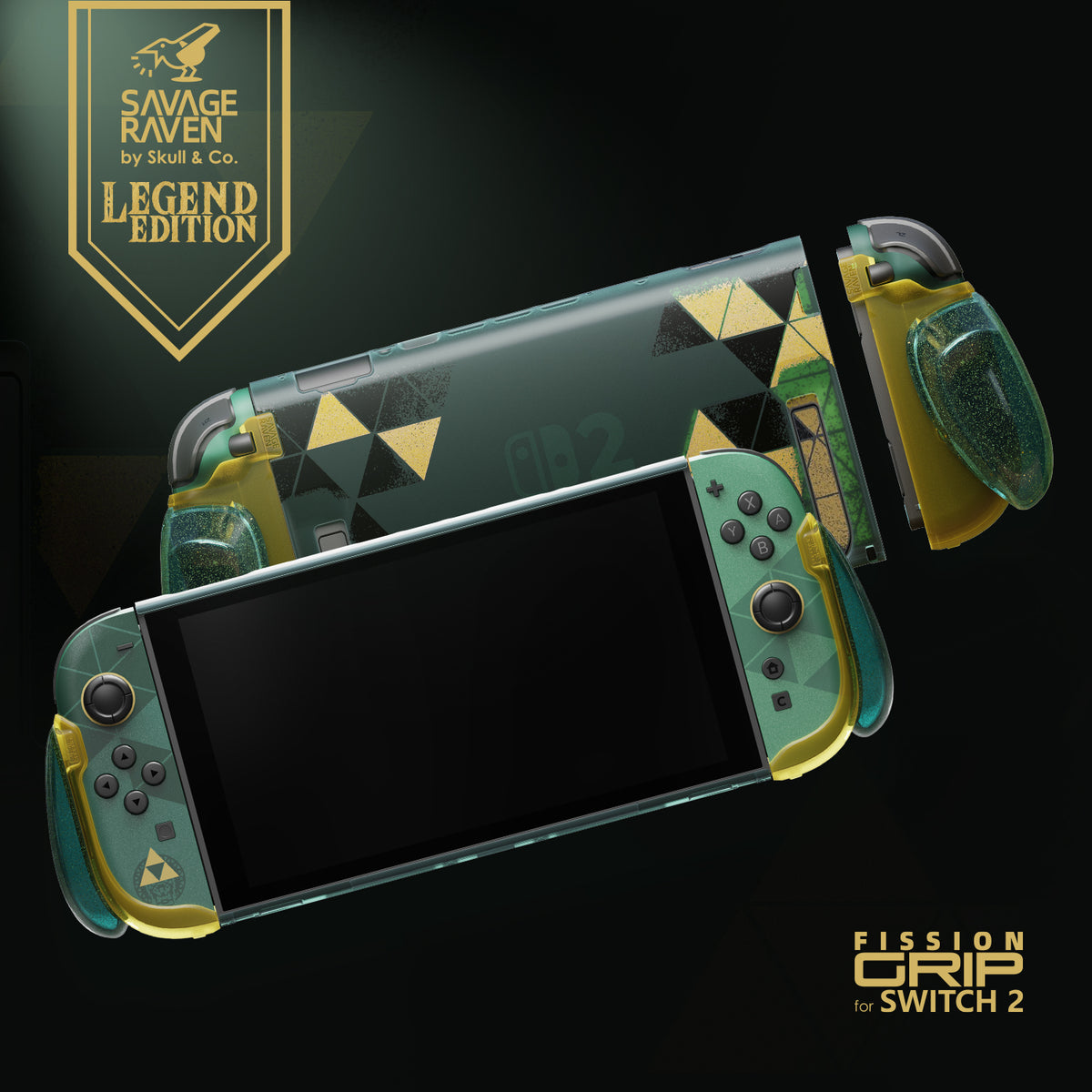 Switch 2 傳說限量版 分離握把保護軟套FissionGrip/Joy-Con類比套/D-PAD按鍵帽/保護上蓋